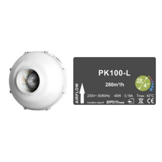 Prima Klima PK100-L, Radialventilator 280 m³/h, Flansch: 100