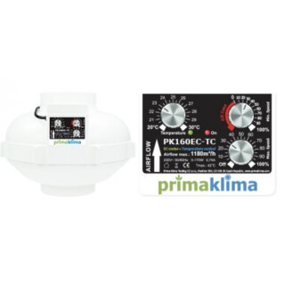 Prima Klima PK160-EC-TC Radialventilator 1180 m³/h, Temp./Drehzahl, Flansch: 160