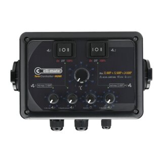 Cli-Mate Twin Controller 12+12 A, Temp., Hysterese, Min. Speed In+Out, Unterdruck, AC-Motorsteuerung