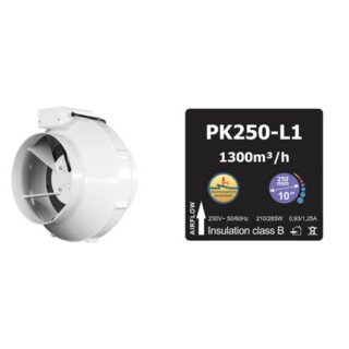 Prima Klima PK250-L1, Radialventilator 1300 m3/h, Flansch: 250