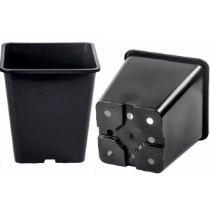11 Liter Topf viereckig/schwarz, 24 x 24 x 28,3 cm