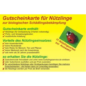 Gutscheinkarte für Nützlinge