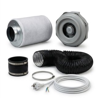 Lüftungsset 240 m³/h, 1-stufig , Can RK100 + PK AKF + Zubehör